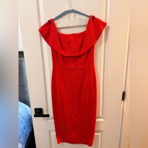 Babaton Red off Shoulder Dress